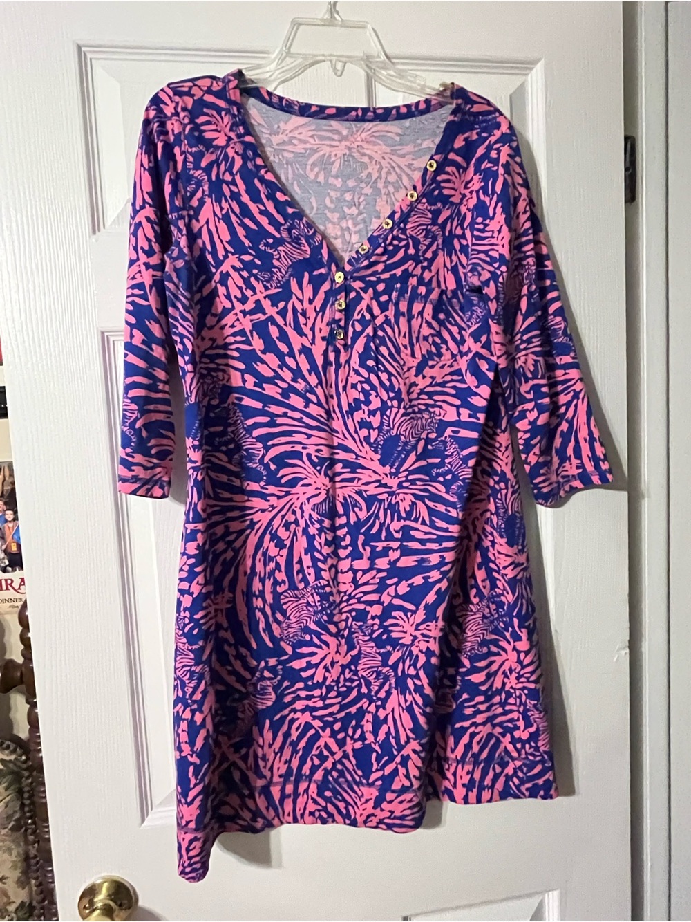 Women’s Pink and Blue Printed Lily Pulitzer dress